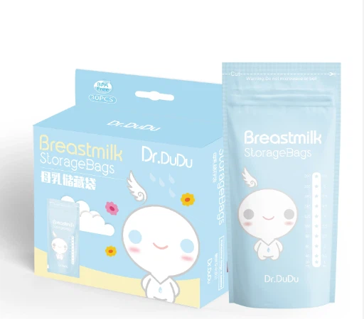 أكياس بلاستيكية مطبوعة مخصصة لتخزين حليب الثدي قابلة لإعادة الاستخدام للحيوانات الأليفة / البولي إيثيلين BPA