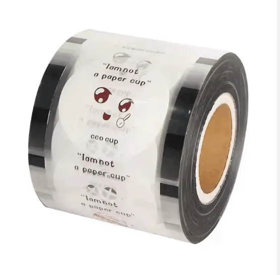 Customized Disposable Bubble Tea Coffee Drink Cup Packaging Film Ice Cup Sealing Film Plastic PP Cup Sealing Film Roll